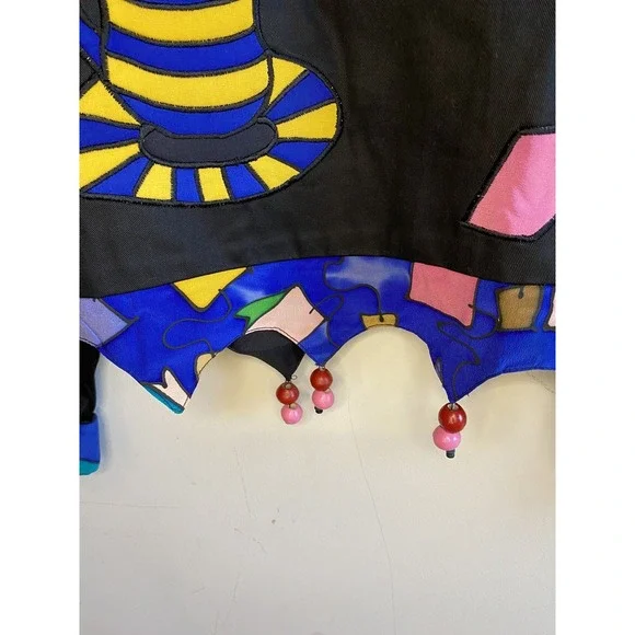 VTG SILKSCAPES Embroidered Artsy Whimsy Art To Wear Teapot Mad Hatter CUSTOM - Picture 8 of 16